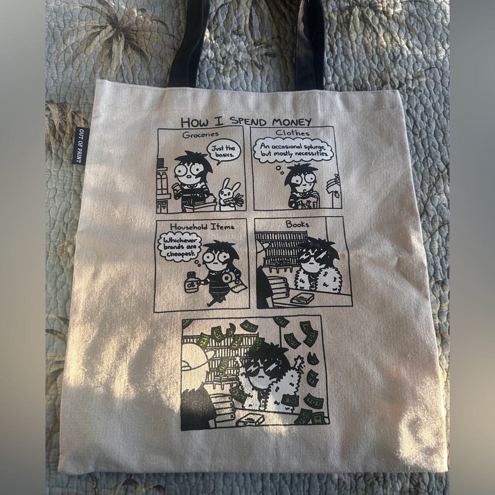 Out of Print Black & Natural Canvas Tote